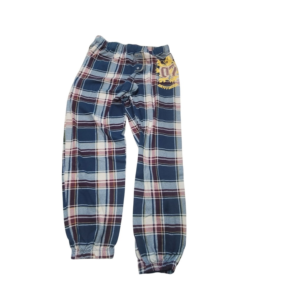 Harry Potter Gryffindor Blue Plaid Pajama Pants Small Hogwarts Jogger